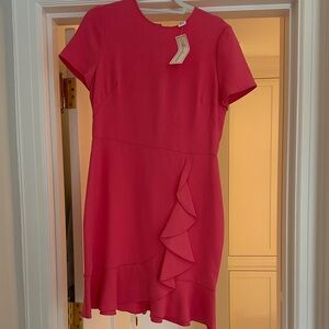 Shoshanna Vibrant Pink Asymmetrical Dress